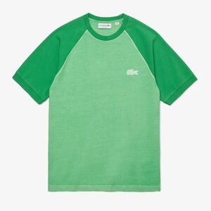Lacoste Men’s Crew Neck Contrast Sleeved Cotton T-shirt